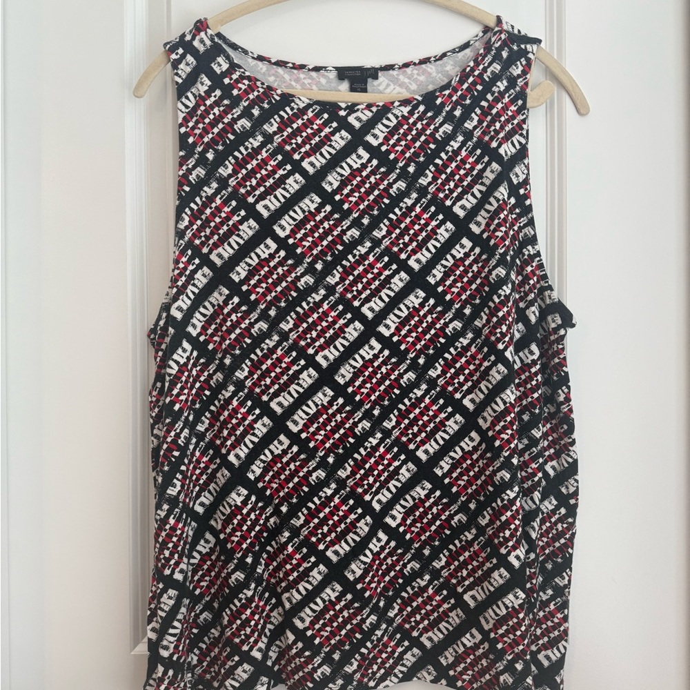 Women's Black and Red Graphic Tank Top